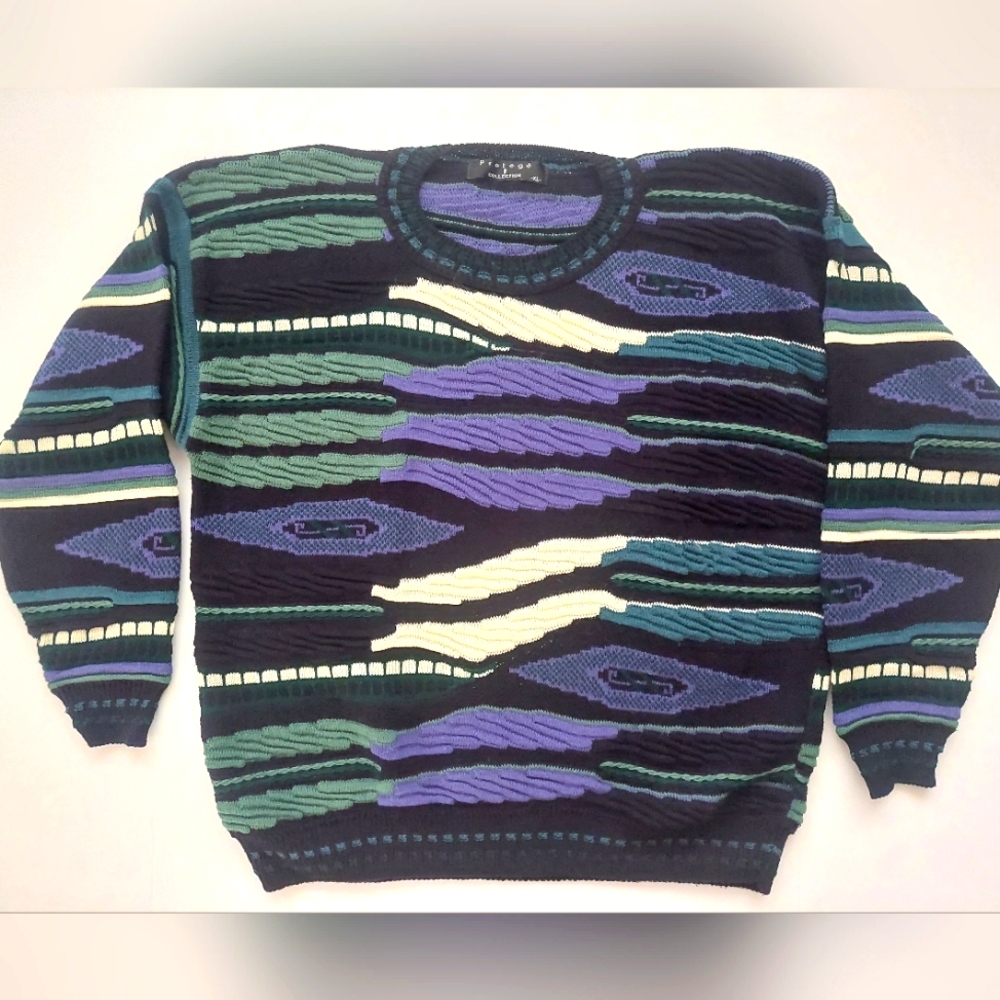 Protege Collection Sweater Coogi Style Biggie Cosby SIZE XL Vintage Knit HTF